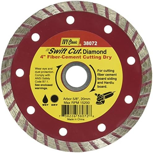 Ivy Classic 38072 Swift Cut 4-1/2 אינץ 'יבש ורטוב סיבים סיבים רטובים מלטת שפה רצפה להב יהלום עם