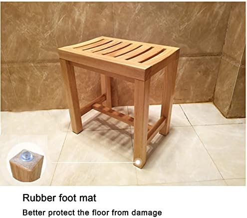 שרפרף פשוט, שרפרף אמבטיה מעץ למקלחת כיסאות אמבטיה מקוריים בצבע עץ אטום למים מושב עיצוב מעוגל עיצוב מעוקל