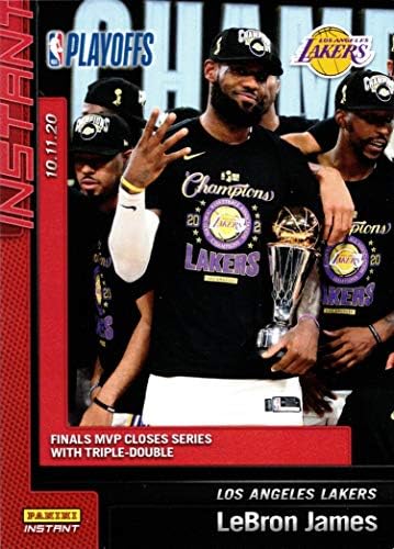 2019-20 פאניני מיידי 270 לברון ג'יימס לייקרס כרטיס כדורסל - זוכה באליפות ה- NBA הרביעית