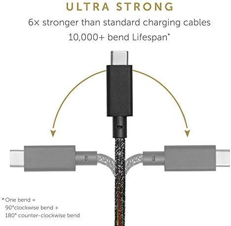 כבל שולחן כבל שולחן יליד-C מקומי-USB-C ל- USB-C 8ft ultron-grong כבל טעינה ללא החלקה עם משקל עוגן תואם