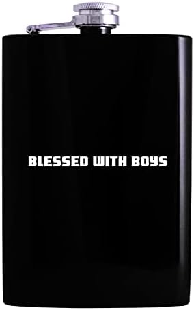 מבורך עם בנים-בקבוק שתיית אלכוהול היפ 8 אונקיות, שחור