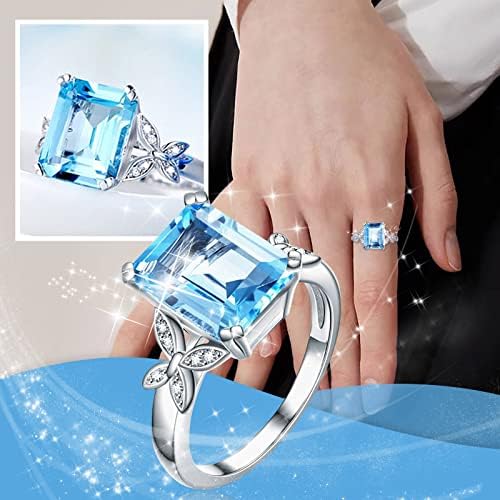 2023 חדש יוקרה תרשיש זירקון כיכר טבעת אירוסין טבעת צמיד אגודל טבעות נשים