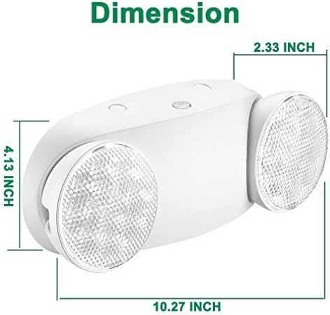 Ostek LED LED יציאת חירום גופי תאורה עם שני ראשים, ארהב סטנדרטית מתכווננת נורית חירום LED עם גיבוי סוללה,