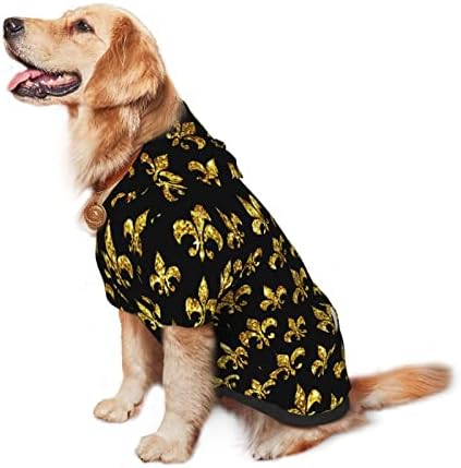 קפוצ'ון גדול של כלבים מרדי-גרס-גולדן סוודר בגדי חיות מחמד עם אמצעי מעיל תלבושת חתולים רכים
