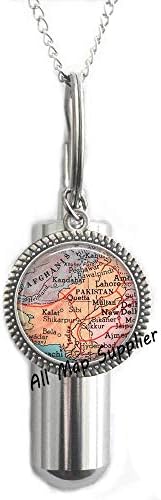 AllMapsupplier Surn Cermation שרשרת כד, כד פקיסטן מפה, שרשרת כד פקיסטן, כד פקיסטן, תכשיטי מפה פקיסטן מפות