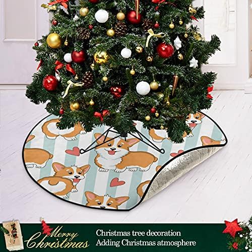מחצלת עץ חג המולד של קורגי חמוד עץ עץ עץ עץ עמדת מגש שטיח מחצלת מתחת לאביזר עץ חג המולד לקישוט