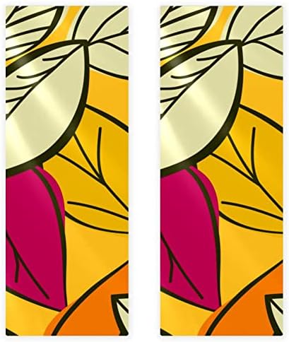 Woshjiuk 2 חבילה מגבות כושר מיקרופייבר, עלים סגולים וצהובים, מגבת מגבת מגבת סופר סופגת למגבות זיעה של צוואר