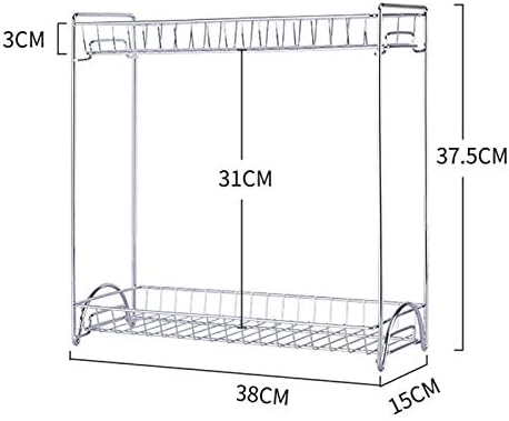 מארגן מטבח של XJJZS מארגן מדף צנצנת תבלינים 2 שכבת נירוסטה תבלינים תבלינים מחזיק מעמד לאחסון