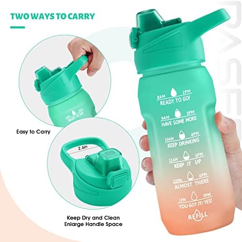 Paser 32oz בקבוקי מים מוטיבציוניים עם זמנים לשתייה, דליפת Tritan BPA כד מים חינם עם סמן זמן