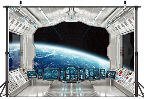 LYWYGG 7x5ft חלל הפנים רקע עתידני המדע הבדיוני צילום תפאורות תחנת החלל חללית התא צילומים בסטודיו אביזרים