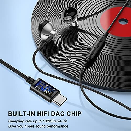 ACAGET USB C אוזניות לסמסונג S22 אוזניות אולטרה אוזניות קווית USB סוג C אוזניות HIFI אוזניות DAC דיגיטליות