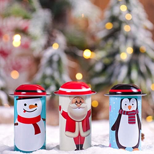 Besportble 5 pcs קופסת ממתקים חג המולד חג המולד דפוס נושא ממתקים מכולות קופסה מצוירת קופסת מתנה סגנון