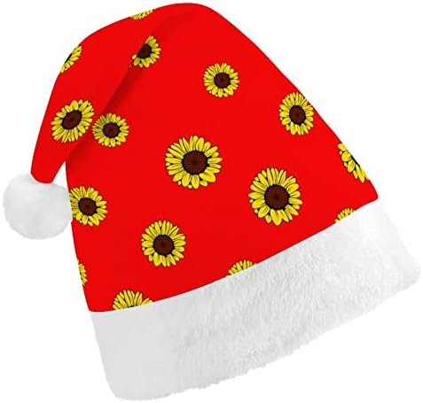 חמניות מצחיק חג המולד כובע סנטה קלאוס כובעי קצר קטיפה עם לבן חפתים עבור חג המולד חג מסיבת אספקת קישוט