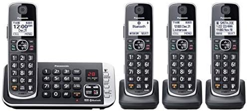 Panasonic Link2Cell Bluetooth DECT 6.0 מערכת טלפון אלחוטי הניתנת להרחבה עם מערכת תשובה דיגיטלית, KX-TGE674B