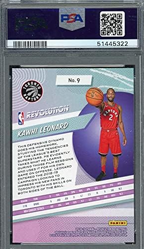 Kawhi Leonard 2018 Panini Revolution כרטיס כדורסל 9 PSA מדורגת 10