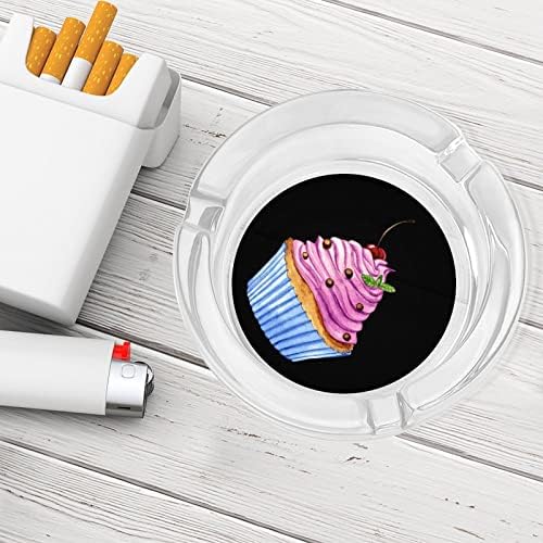 Cupcake Cupcake זכוכית מעשן סיגריות סיגריות סיגריות עגול מגש אפר מארז לחיצוניות מקורה