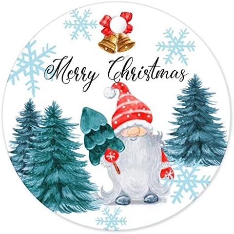 קישוט Gnome Merrychristmas לעץ 2022 צבעי חג המולד עץ חג המולד פתיתי שלג חג המולד קישוט עץ עץ כפול צדדי