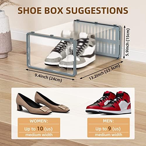 ארון אחסון נעליים ברוויקס, 6 אריזות מכולות אחסון של קופסאות נעליים, אחסון מארגנים, מתלה נעליים, אחסון