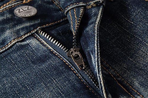 ZLZ כחול שחור קרוע ג'ינס במצוקה לגברים רזים בכושר, בגדי רחוב לעיצוב אופנה גברים הרסו מכנסי ג'ינס מכנסיים
