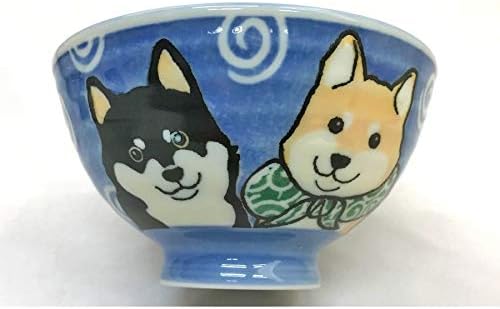 מינו כלי שיבה יפנית כלב קערת אורז כחול סט קערת אורז בקוטר 4.92 אינץ