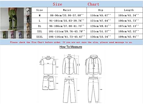 M כותנה אופנה של Menl Mens וכיס מודפס תחרה למעלה מכנסיים בגודל גדול מכנסיים לבוש