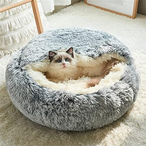 מיטת חיות מחמד עגולה של חתול חורף חורף שק שינה חם ארוך מיטת חיות מחמד רכה מיטת חיית מחמד רחיצה מיטה מרגיעה לחיית