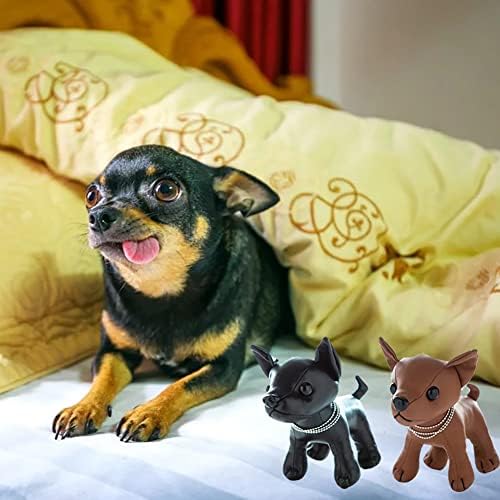 LHCN021 7.5 צ'יוואווה כלב ממולא צעצוע קטיפה של בעלי חיים, מתנת יום הולדת מתנה קישוטים לכלבים חמודים קישוטים