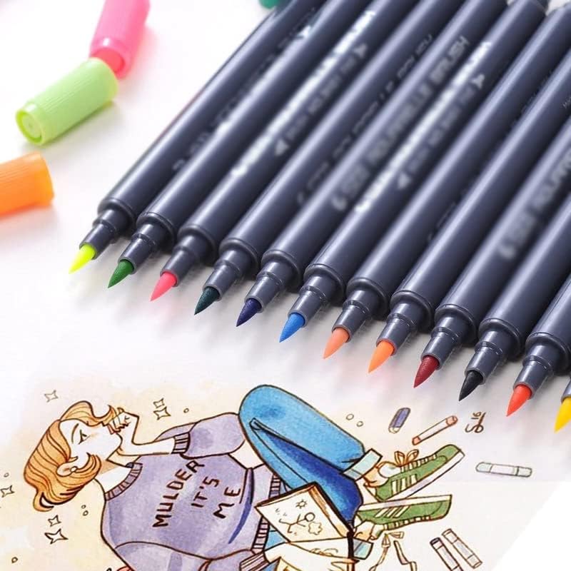 סמני סט צבעים כפול טיפ מברשת עט ציור ציור בצבעי מים אמנות מרקר עטים עבור מנגה אספקת אמנות