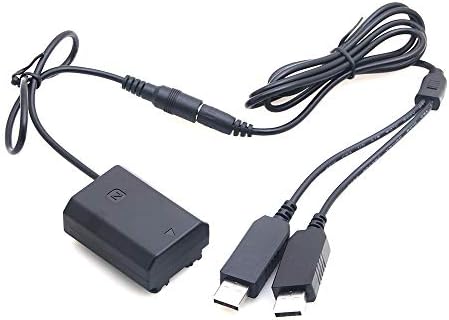 מתאם כבל חשמל של FOTGA DC עבור בנק חשמל כפול מחבר USB לסוללת דמה מפוענחת NP-FZ100 לסוני A7III A7RIII