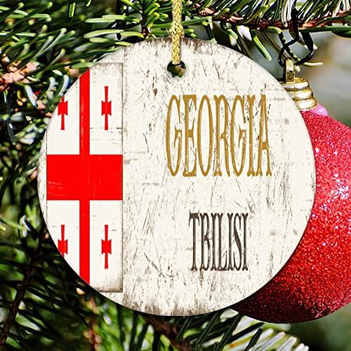 קישוט קרמיקה לחג המולד גאורגיה עיר הבירה טביליסי מותאמת אישית קרמיקה עגולה קישוטים קאנטרי מזכרת וינטג