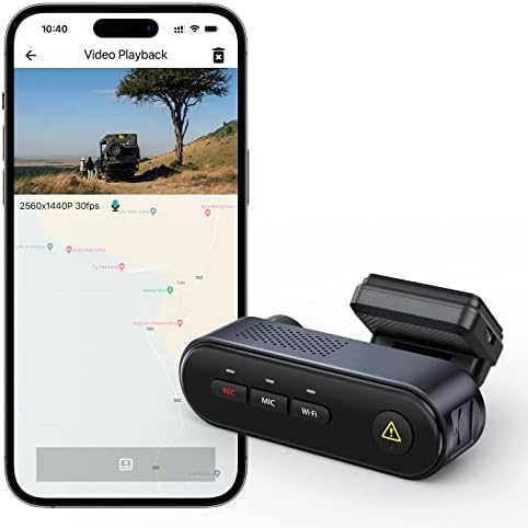 מצלמת VIOFO WM1 Dash, 2K 1440p מצלמת מקף חכם, בנויה ב- Wi-Fi GPS, מצלמת רכב קדמית של QHD עם WDR, מצב