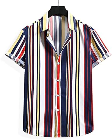 חולצות הוואי לגברים שרוול קצר חולצת חוף אלוהה פרחוני טי קיץ כפתור מזדמן בחולצת חולצת טריקו