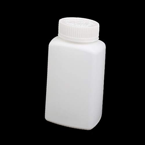 X-DREE 200 מל 28 ממ DIA פה HDPE פלסטיק בצורת מלבנית בקבוק מעבדה לבן (200 מל 28 ממ דיא פה HDPE