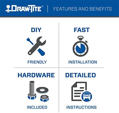 Draw-Tite 25004 Class 1 Trainer Hitch, מקלט 1.25 אינץ ', שחור, תואם לשנת 2020-2022 קיה ריו האצ'בק