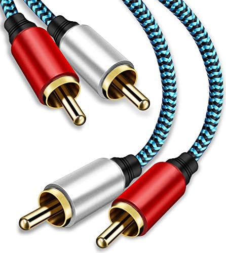 כבל RCA של Hftywy 30 ft 2RCA זכר עד 2RCA כבל שמע סטריאו זכר לקולנוע ביתי, HDTV, מגברים, מערכות Hi-Fi