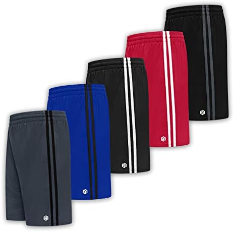 לחות פרמיום לגברים מפתחת מכנסי ביצועים אתלטים פעילים עם כיסים - 5 חבילות