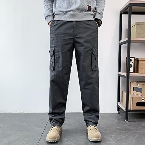 מכנסי מטען קדמיים שטוחים של Sopzxclim מכנסיים קמטים עמידים בפני מכנסי גולף נושמים מכנסי קמפינג של מכנסי קמפינג