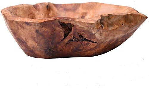 קערת עץ, קערת שורש טבעי בעבודת יד קערת סלט פירות קערת עץ יצירתית
