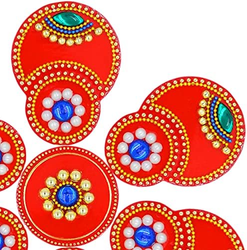 מעצב אקרילי צבע אדום רנגולי למשרד ביתי דיוואלי פסטיבלים הודיים קישוט מסורתי משובץ עם קישוטי רצפה