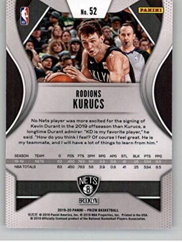 2019-20 Panini Prizm 52 Rodions Kurucs Brooklyn Nets NBA כרטיס כדורסל NM-MT