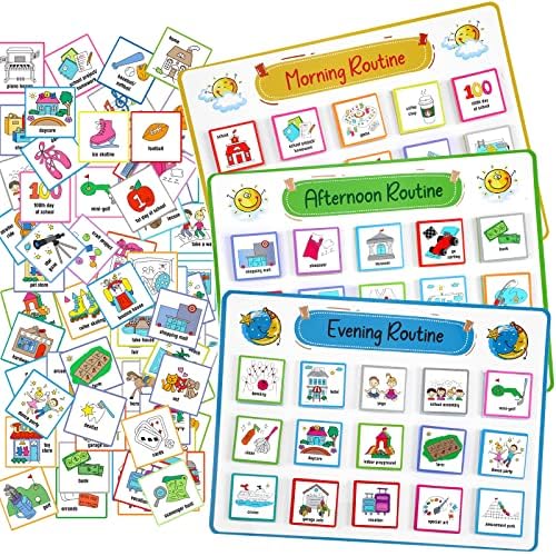 123 PCS לוח זמנים חזותי לילדים עם תרשים שגרתי חזותי של אוטיזם עבור פעוטות לוח זמנים לומדים תקשורת לוח תקשורת יומית