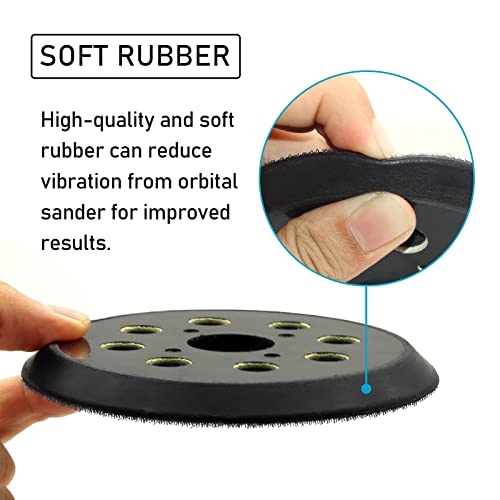 5 Inch Sander Replacement Pad, 4 Pack 5-Inch 8 Hole Hook and Loop Orbital Sanding Pads for Ryobi RS290 RS280 P411