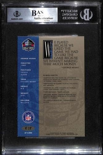 73 ג'ורג 'מוסו - 1998 RON MIX HOF PLATINUM AUTOS כרטיסי כדורגל מדורגים BGS AUTO - חתימות כדורגל