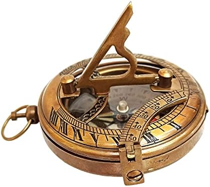 וינטה וינטג 'פליז סנידיאל מצפן עתיק גימור מצפן ימי עגול עתיק עתיק ניווט