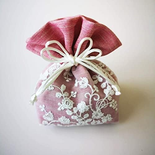 10 יחידות אריזת מתנת שקיות בד מתנת תיק מעובה שרוך סוכריות סוכריות לחתונה קרפט חבילות פרח תיבה