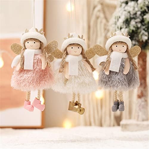 3 יחידות חג המולד מלאך בובת חמוד כובע ילדה תליון חג המולד קישוטים לבית (צבע:, גודל