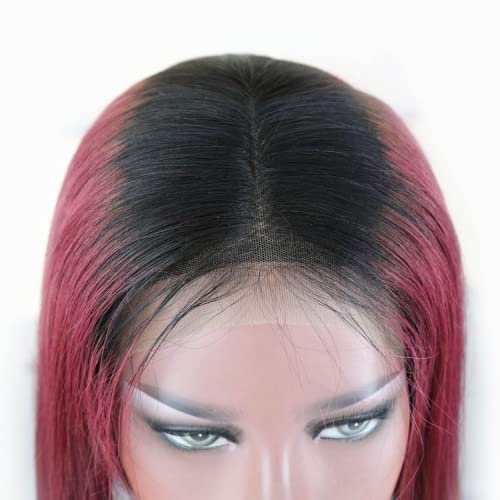 פאות שיער אדם בצבע בורדו 99 ג 'י פאה קדמית תחרה אדומה פאת שיער אדם פאה דו-גונית לנשים 1 ב 99 ג' י צבע גל עמוק