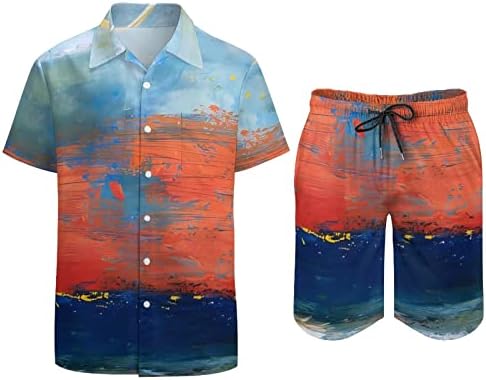 2023 אופנת קיץ חדשה לקיץ פנאי הוואי חוף הים חוף דיגיטלי תלת מימד הדפסת שרוולים קצרים חליפה אמיתית עבור
