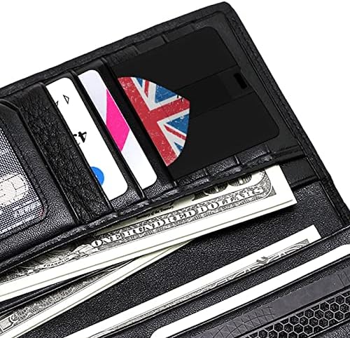 בריטניה בריטניה בריטניה רטרו דגל לב USB כונן אשראי עיצוב כרטיסי USB כונן הבזק U Disk Drive 32G