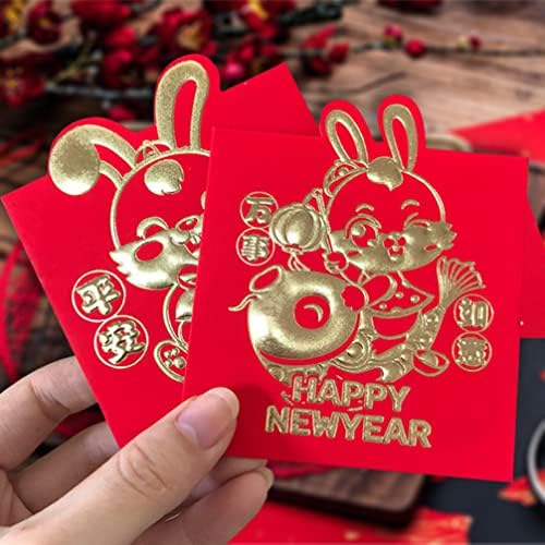 48 יחידות קריקטורה ארנב אדום מעטפות עם זהב מובלט מזל כסף אדום שקיות עבור 2023 הסיני חדש שנה הונגבאו